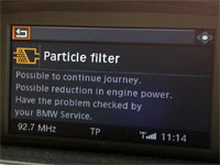 Erro de filtro de partículas num BMW
